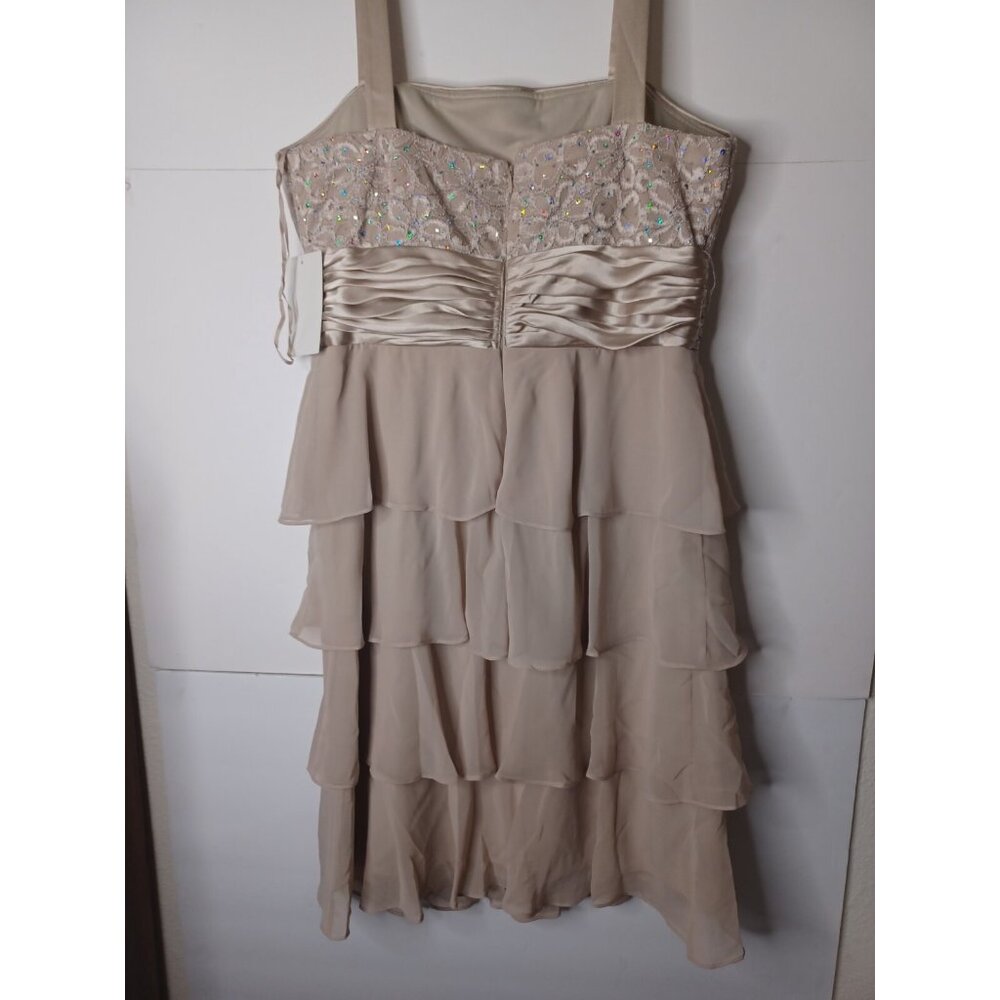 NWT R & M RICHARDS WOMEN'S BEIGE SEQUIN 2 PC DRESS SZ 12 PETITE - Picture 11 of 13
